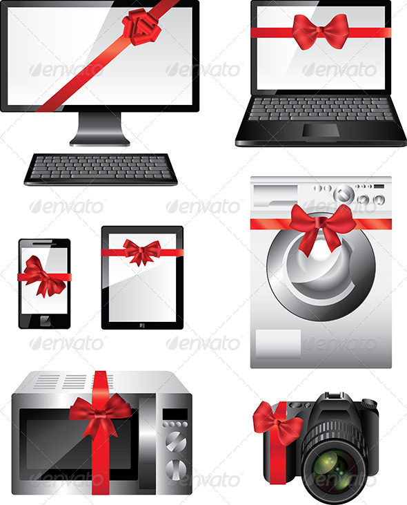 GraphicRiver Popular Electronic Devices Packed as Presents 5974067 GraphicRiver Popular Electronic Devices Packed as Presents 5974067