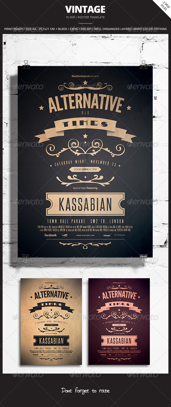 GraphicRiver Vintage Flyer Poster 5 5976388 GraphicRiver Vintage Flyer Poster 5 5976388