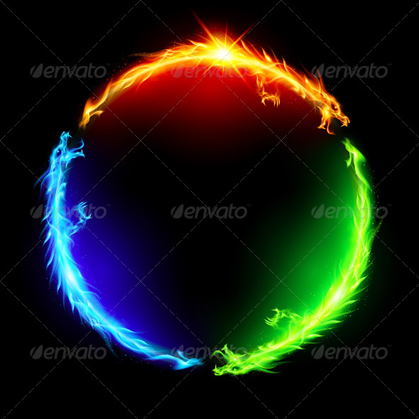 GraphicRiver Fire Dragons in Circle 5980040 GraphicRiver Fire Dragons in Circle 5980040