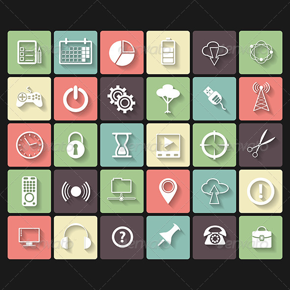 GraphicRiver Universal Flat Icons for Web and Mobile 5980382 GraphicRiver Universal Flat Icons for Web and Mobile 5980382