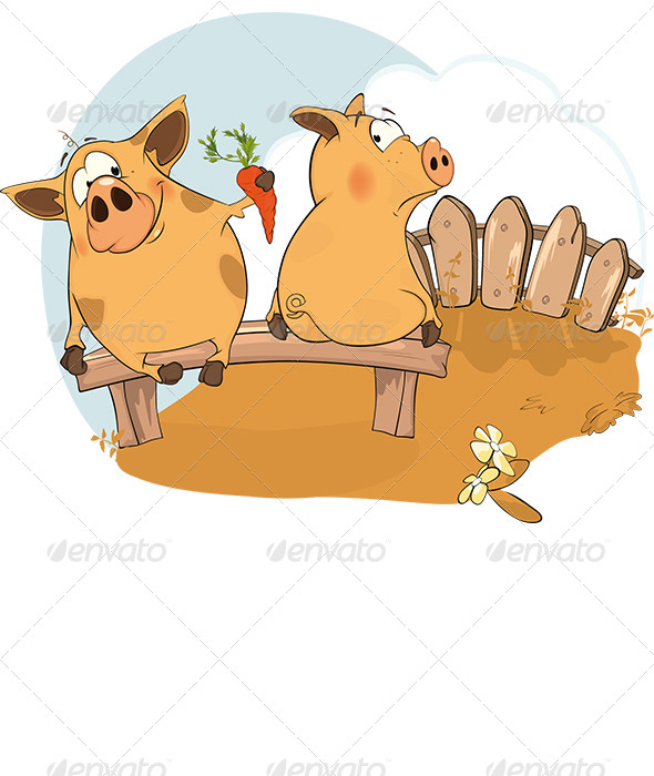 GraphicRiver Let s be Friends a Story about Two Pigs 5982380 GraphicRiver Let s be Friends a Story about Two Pigs 5982380