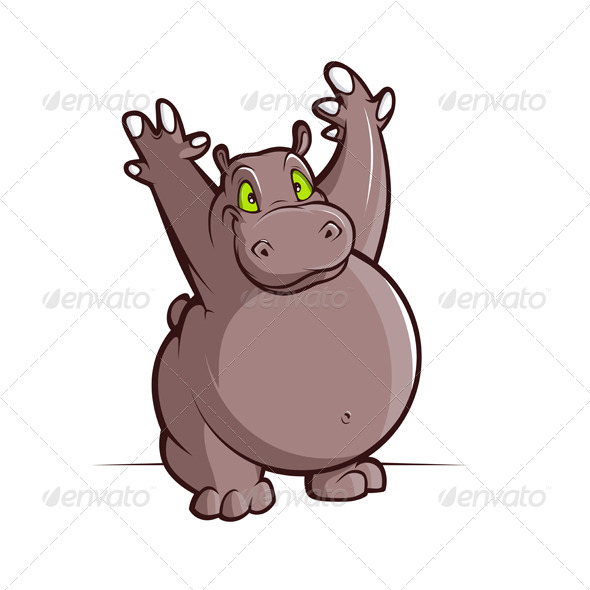 GraphicRiver Cartoon Hippo 5984697 GraphicRiver Cartoon Hippo 5984697