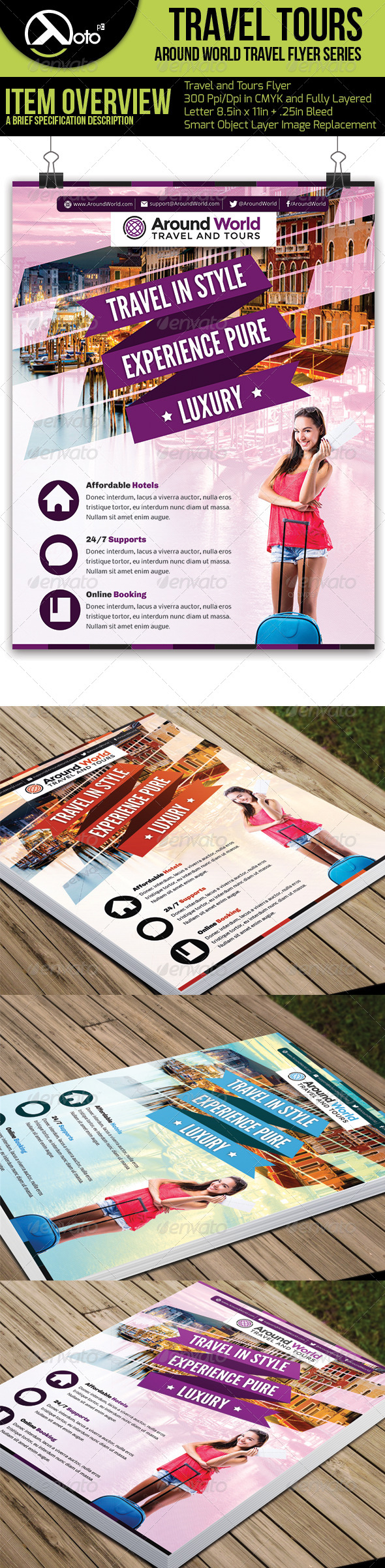 Around World Travel Flyers - Flyers Print Templates