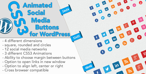CSS3 Animated Social Buttons Wordpress Widget (Buttons)