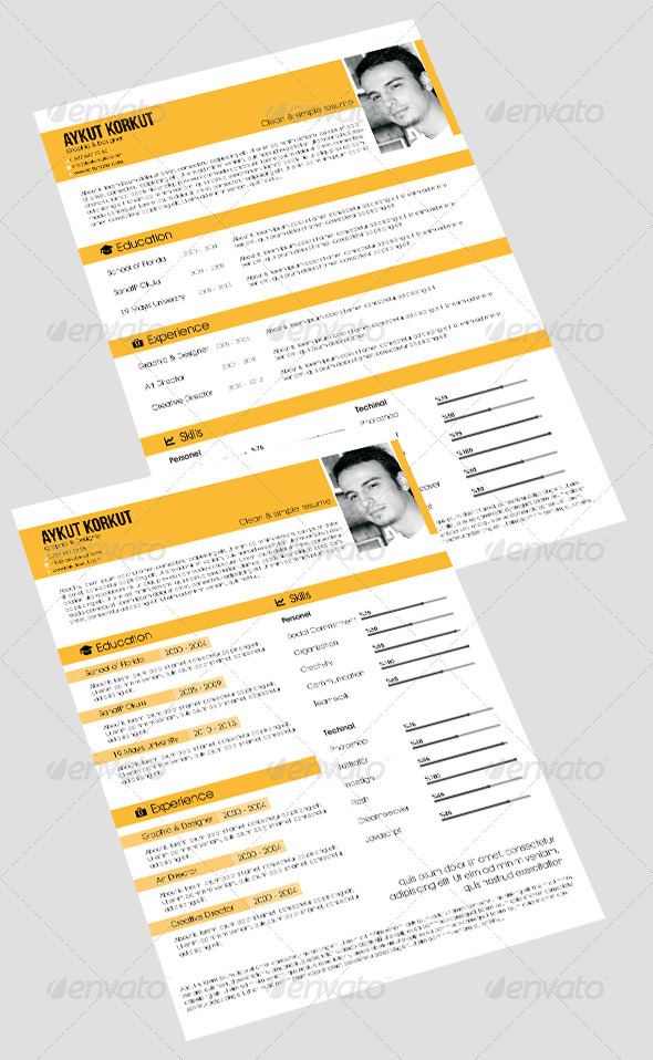 GraphicRiver Resume Template v1 5965809 GraphicRiver Resume Template v1 5965809