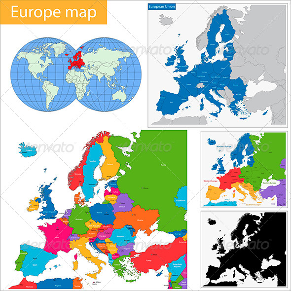 GraphicRiver Europe Map 5997070 GraphicRiver Europe Map 5997070