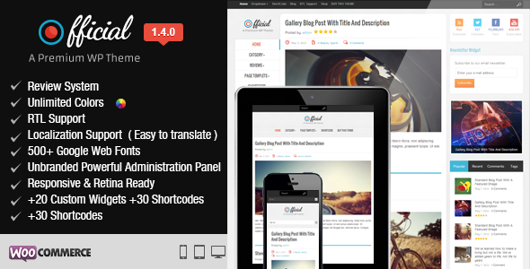 Official Responsive WordPress News, Magazine, Blog