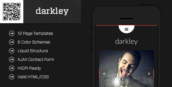 darkley | Mobile HTML/CSS Portfolio Template - Mobile Site Templates