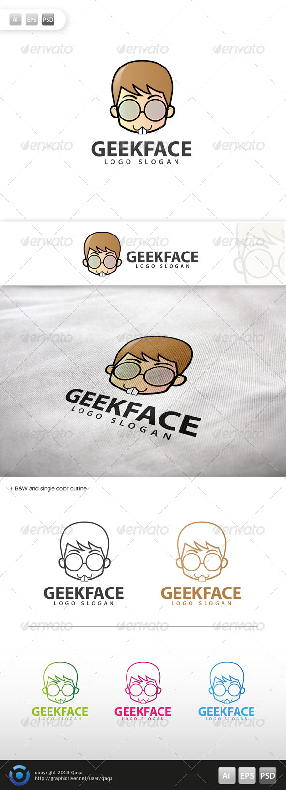 Geek Face Logo - 08 (Humans)