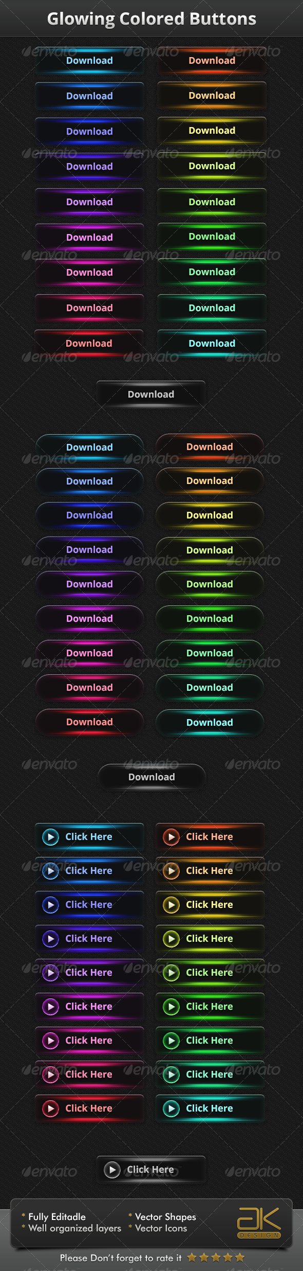 GraphicRiver Colorful Glowing Buttons 6005603 GraphicRiver Colorful Glowing Buttons 6005603