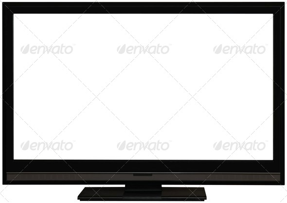 High definition television isolated inside and outside with clipping path