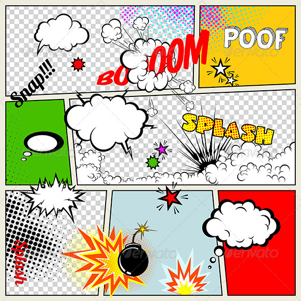GraphicRiver Grunge Retro Comic Speech Bubbles 5993582 GraphicRiver Grunge Retro Comic Speech Bubbles 5993582