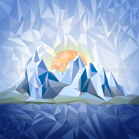 GraphicRiver Stylized Landscape in Origami Style 6006947 GraphicRiver Stylized Landscape in Origami Style 6006947