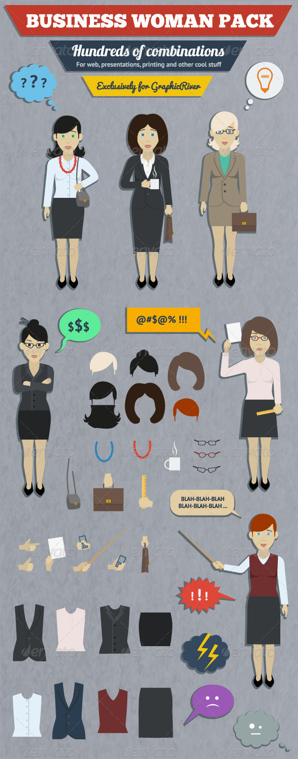 GraphicRiver Business Woman Characters Pack 6008730 GraphicRiver Business Woman Characters Pack 6008730