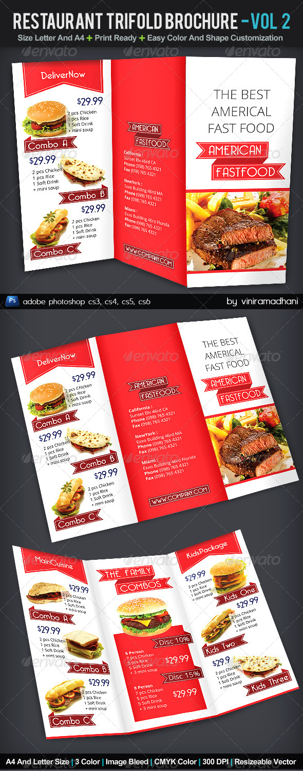 GraphicRiver Restaurant TriFold Brochure Volume 2 6009268 GraphicRiver Restaurant TriFold Brochure Volume 2 6009268