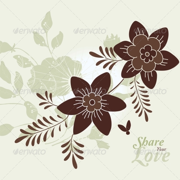 GraphicRiver Love Flowers Elegant Card 6010885 GraphicRiver Love Flowers Elegant Card 6010885