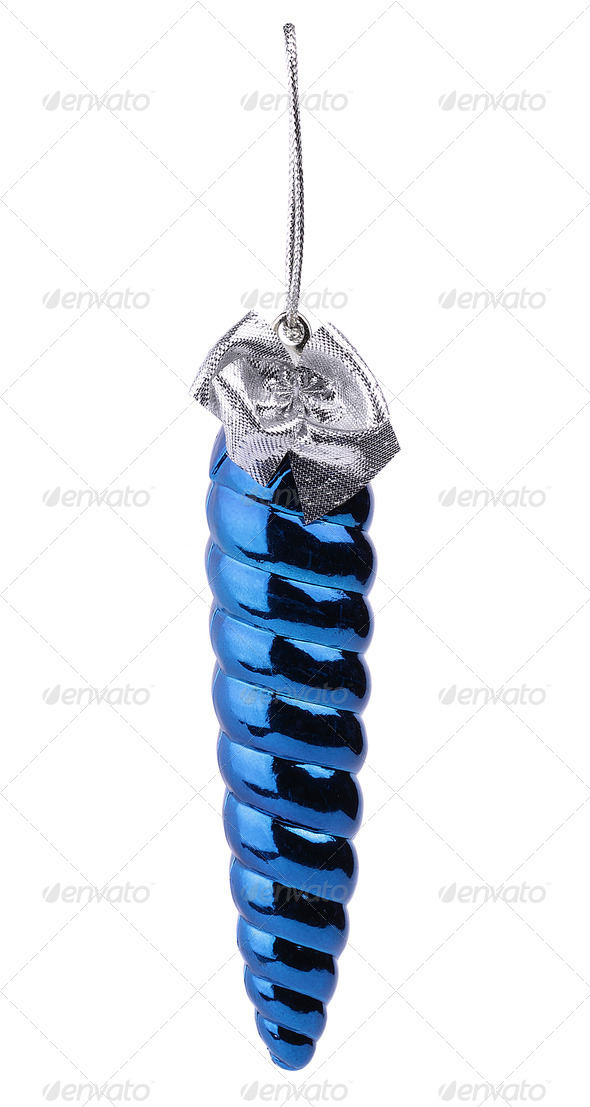Blue christmas glass icicle - Stock Photo - Images