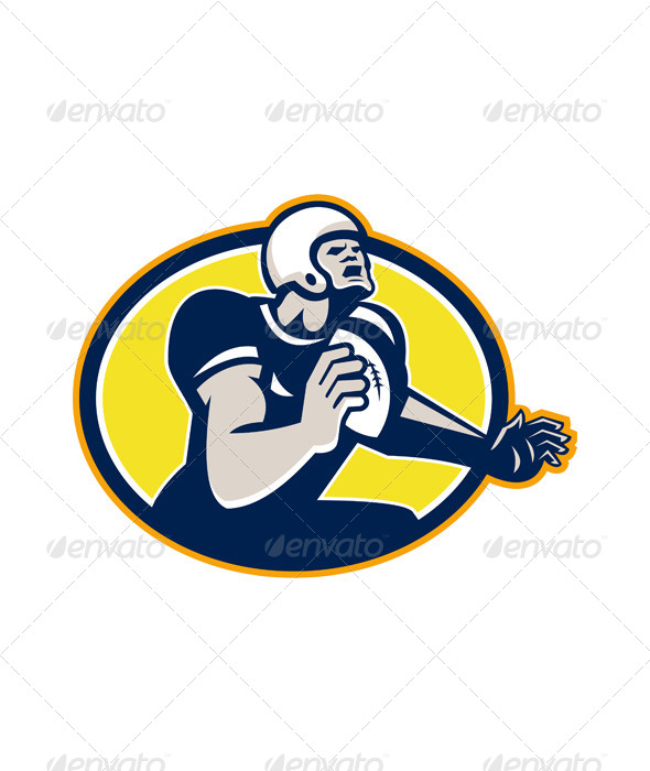 GraphicRiver American Football Quarterback Retro Oval 6015030 GraphicRiver American Football Quarterback Retro Oval 6015030