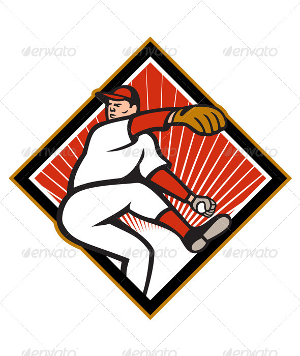 GraphicRiver American Baseball Pitcher Throwing Ball Cartoon 6015058 GraphicRiver American Baseball Pitcher Throwing Ball Cartoon 6015058