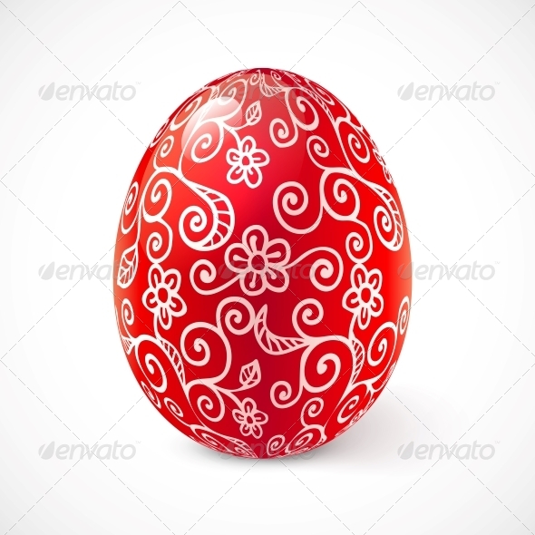 GraphicRiver Red Ornate Vector Traditional Easter Egg 6015419 GraphicRiver Red Ornate Vector Traditional Easter Egg 6015419