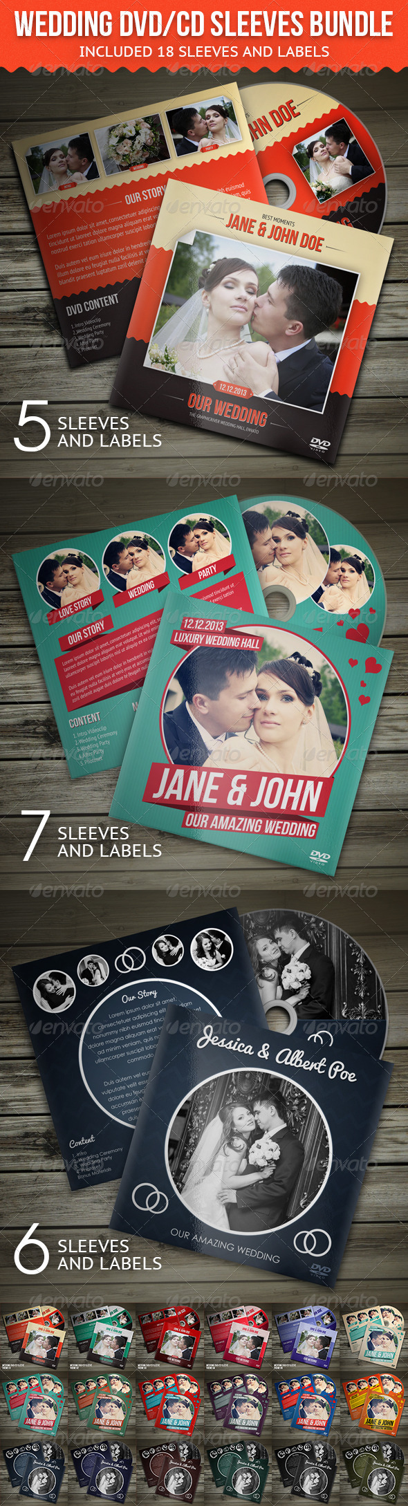 GraphicRiver Wedding DVD CD Sleeves Bundle 6017854 GraphicRiver Wedding DVD CD Sleeves Bundle 6017854