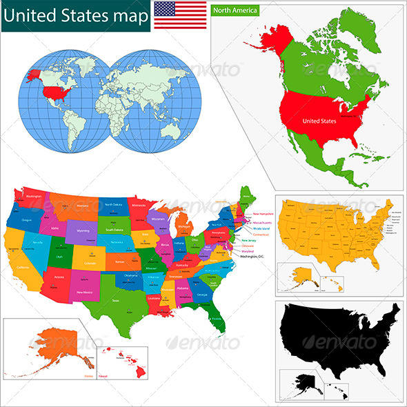 GraphicRiver United States of America Map 6022424 GraphicRiver United States of America Map 6022424