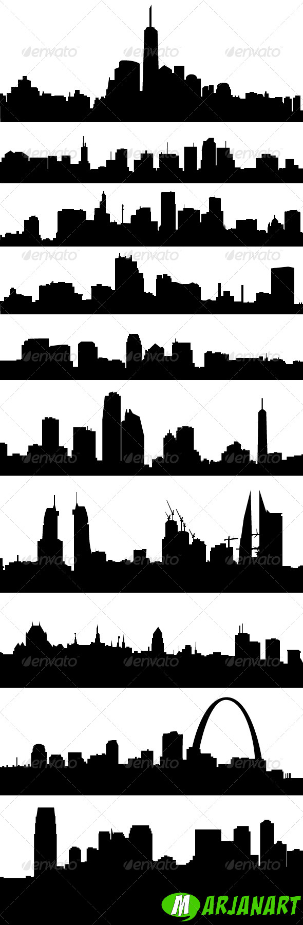 GraphicRiver City Skyline Silhouettes 6028286 GraphicRiver City Skyline Silhouettes 6028286