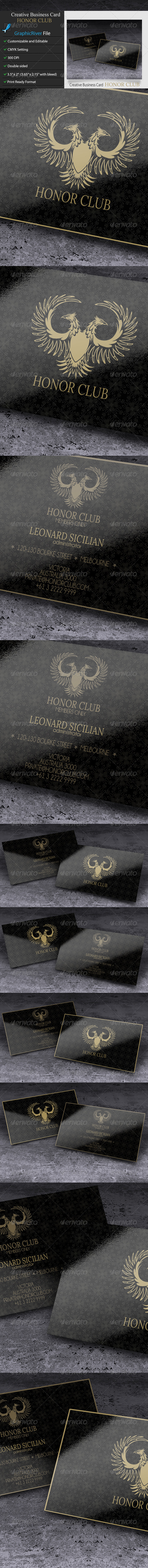GraphicRiver Creative Business Card Honor Club 6029363 GraphicRiver Creative Business Card Honor Club 6029363