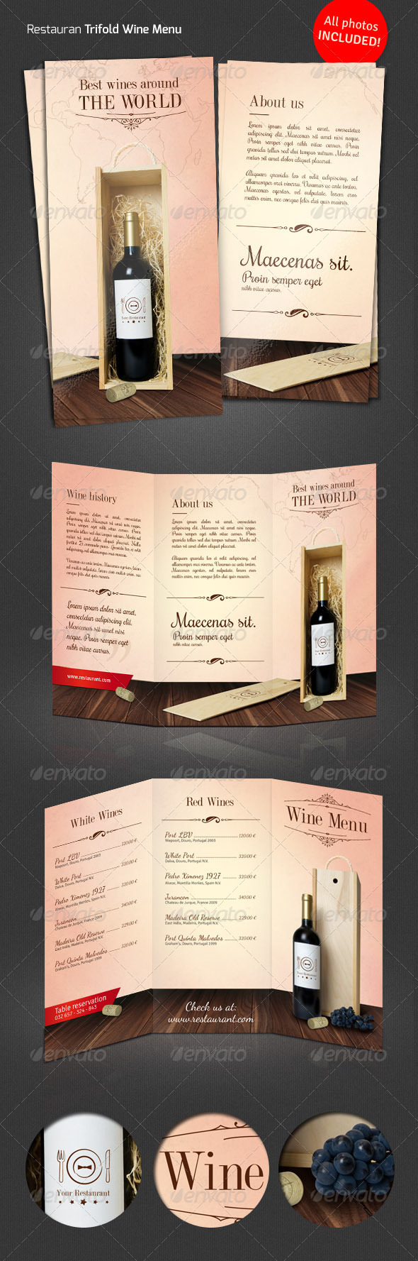 GraphicRiver Wine Restaurant Tri-Fold Menu 6030103 GraphicRiver Wine Restaurant Tri-Fold Menu 6030103