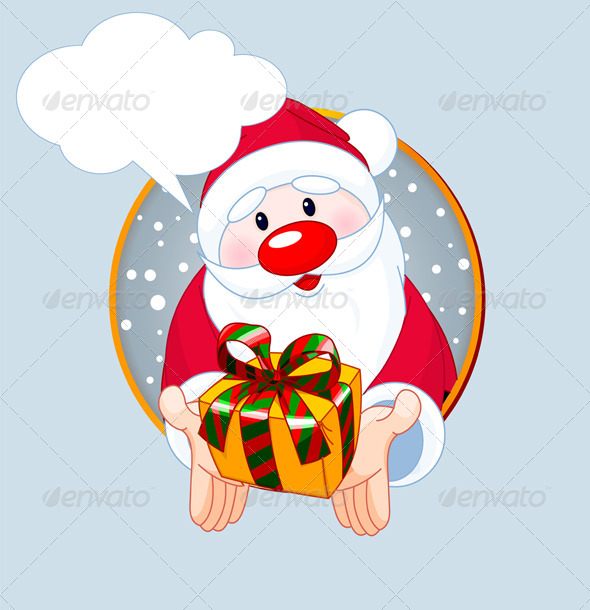 GraphicRiver Santa Giving a Gift 6032710 GraphicRiver Santa Giving a Gift 6032710