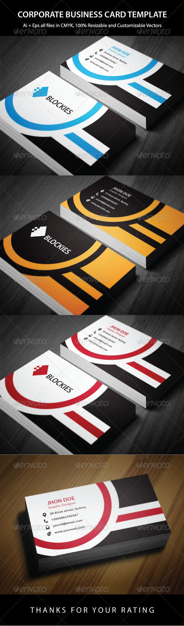 GraphicRiver 3 Colors Corporate Business Card Template 6034773 GraphicRiver 3 Colors Corporate Business Card Template 6034773