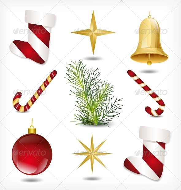 GraphicRiver Set of Christmas Items 6034835 GraphicRiver Set of Christmas Items 6034835
