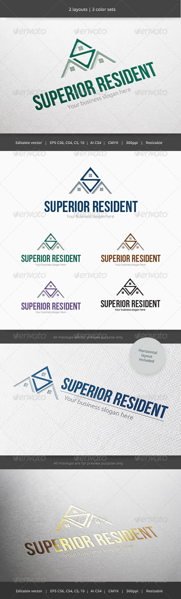 GraphicRiver Superior Resident Home Logo 6040697 GraphicRiver Superior Resident Home Logo 6040697
