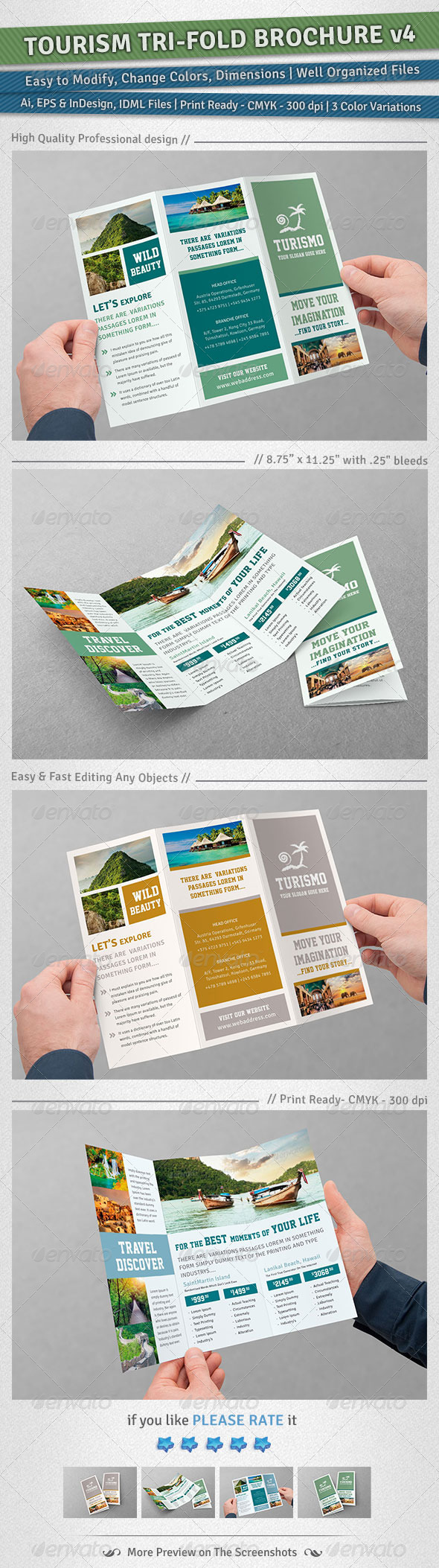 GraphicRiver Tourism Tri-Fold Brochure Volume 4 6048011 GraphicRiver Tourism Tri-Fold Brochure Volume 4 6048011