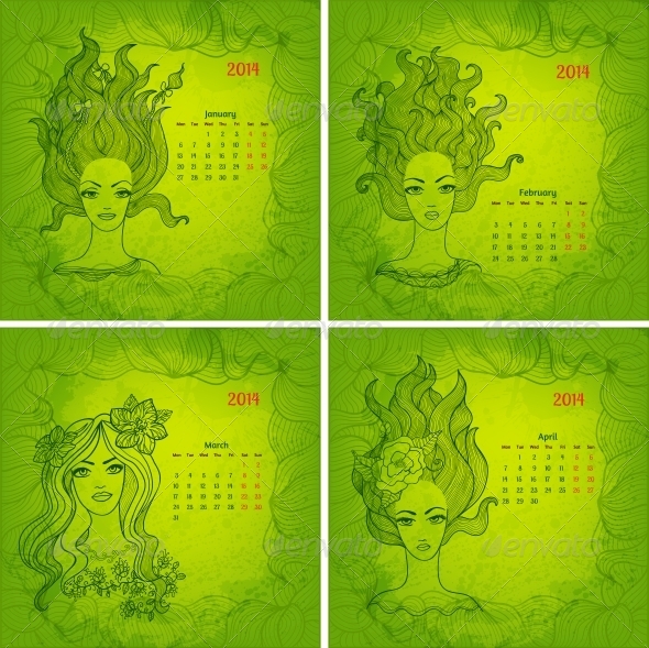 GraphicRiver Colorful Vector Calendars for 2014 Year 6048146 GraphicRiver Colorful Vector Calendars for 2014 Year 6048146
