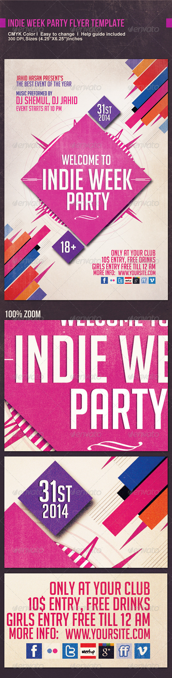 GraphicRiver Indie Week Party Flyer Template 6049590 GraphicRiver Indie Week Party Flyer Template 6049590