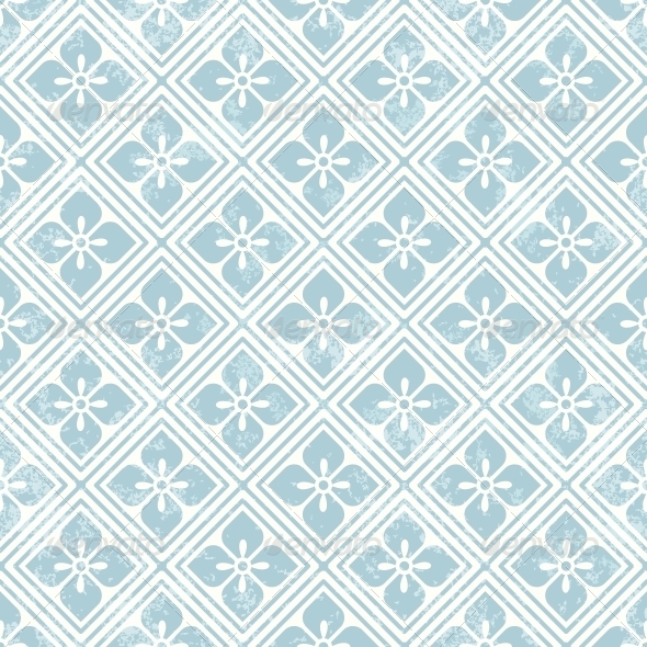 Geometric Floral Pattern in Retro Style (Patterns)