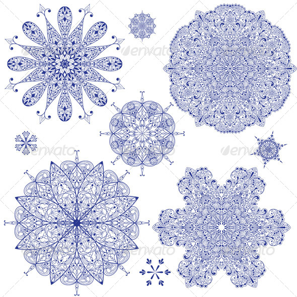 GraphicRiver Vector Blue Highly Detailed Snowflakes 6050602 GraphicRiver Vector Blue Highly Detailed Snowflakes 6050602