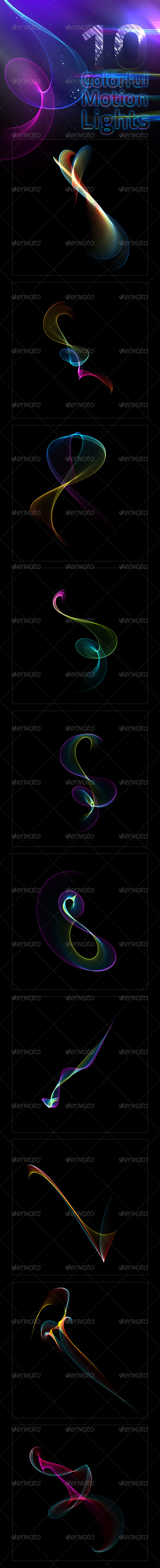 Abstract Motion Light Effects Pack 02 - Flourishes / Swirls Decorative