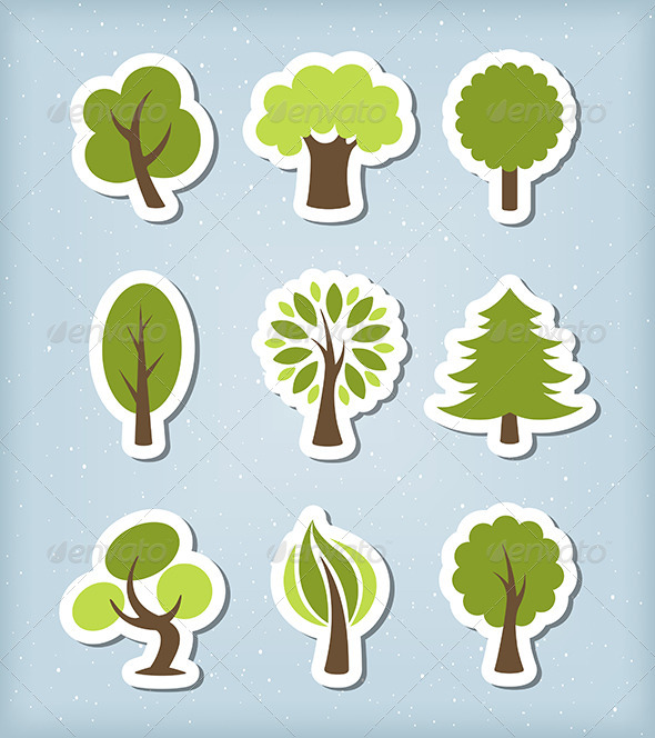 GraphicRiver Tree Paper Cut Vector Set 6053830 GraphicRiver Tree Paper Cut Vector Set 6053830