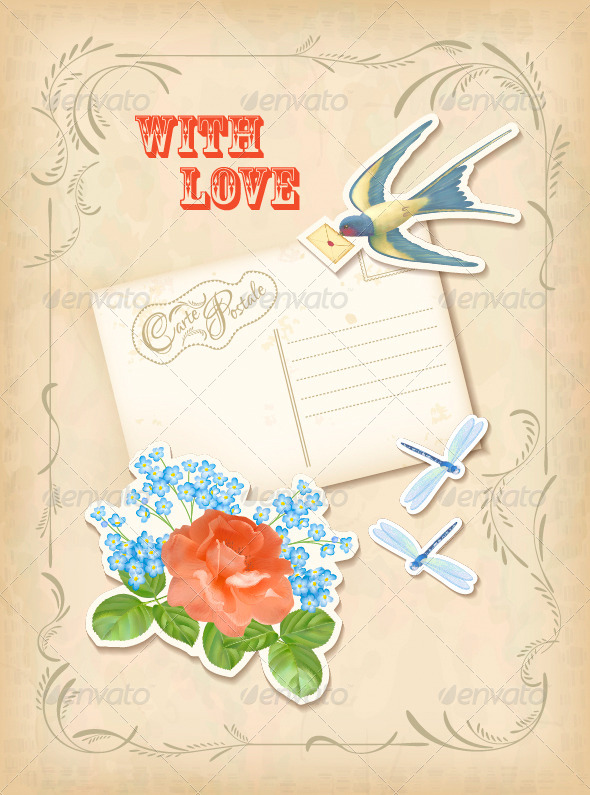 GraphicRiver Vintage Scrapbook Elements Retro Card 6054114 GraphicRiver Vintage Scrapbook Elements Retro Card 6054114