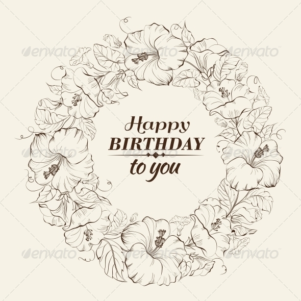 GraphicRiver Hibiscus Wreath 6055014 GraphicRiver Hibiscus Wreath 6055014