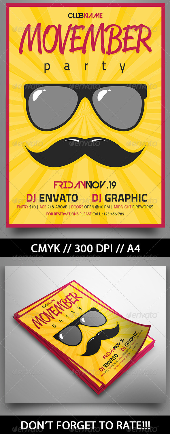 GraphicRiver Movember Party 6057016 GraphicRiver Movember Party 6057016