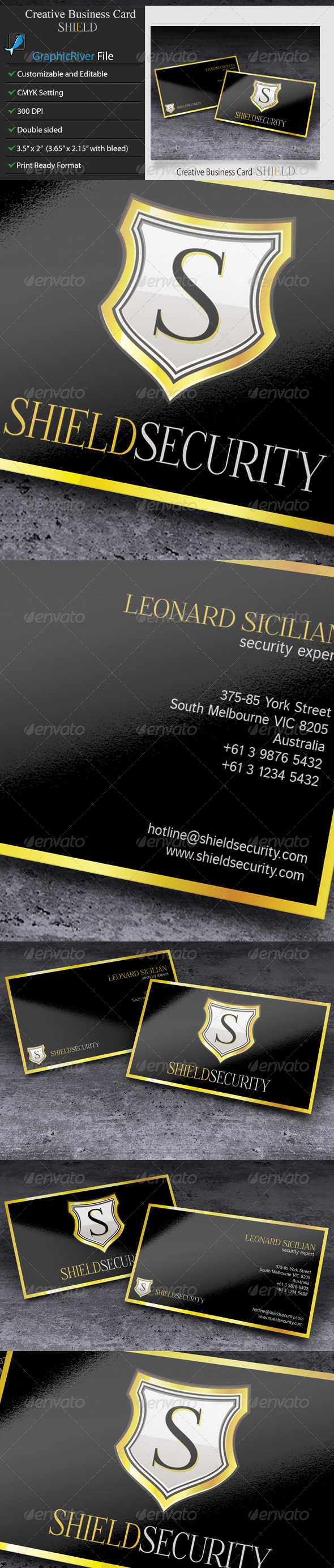 GraphicRiver Creative Business Card Shield 6012919 GraphicRiver Creative Business Card Shield 6012919