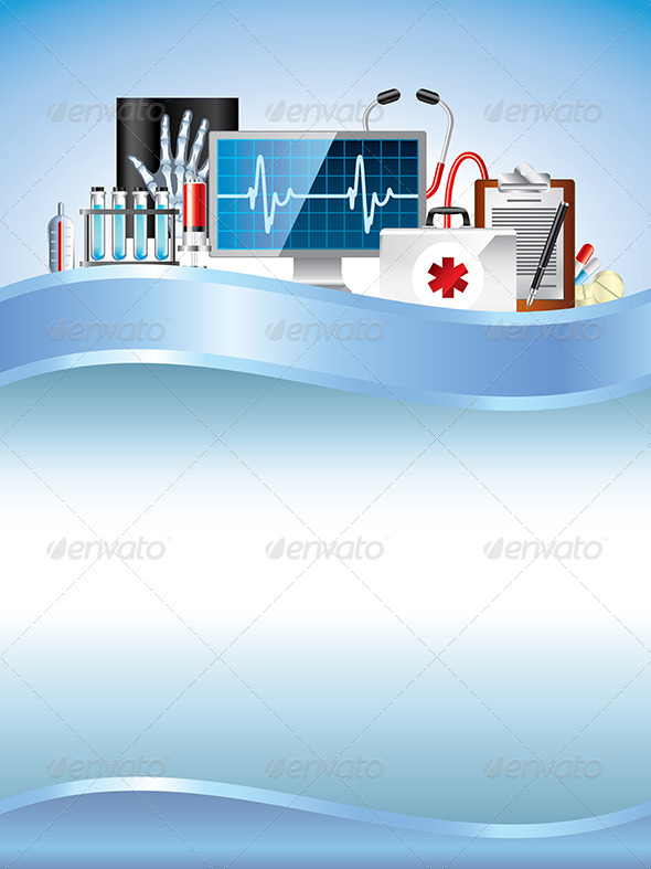 GraphicRiver Medical Equipment on Blue Vector Background 6064040 GraphicRiver Medical Equipment on Blue Vector Background 6064040