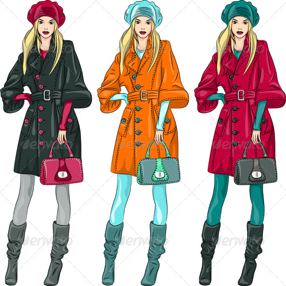 GraphicRiver Vector Fashion Girls Top Models 6064997 GraphicRiver Vector Fashion Girls Top Models 6064997