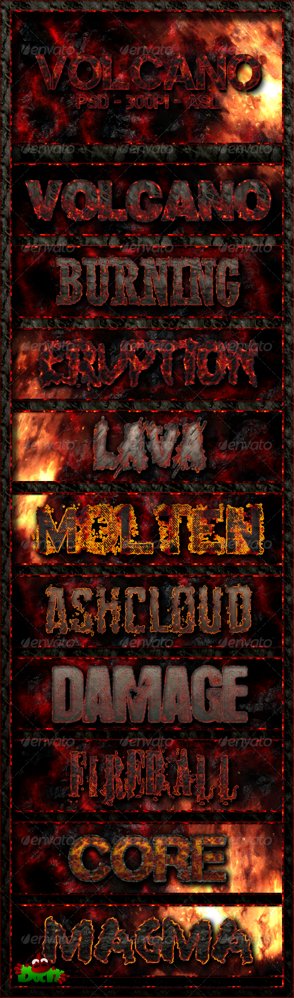 10 Volcano Text Styles - Text Effects Styles