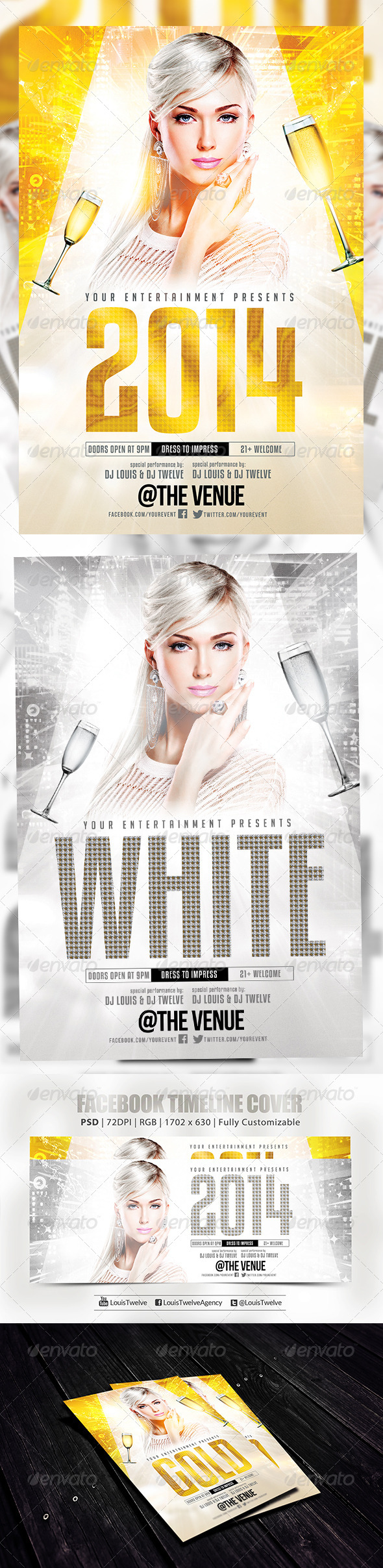 GraphicRiver New Year or White Party Flyer & FB Cover 6069917 GraphicRiver New Year or White Party Flyer & FB Cover 6069917