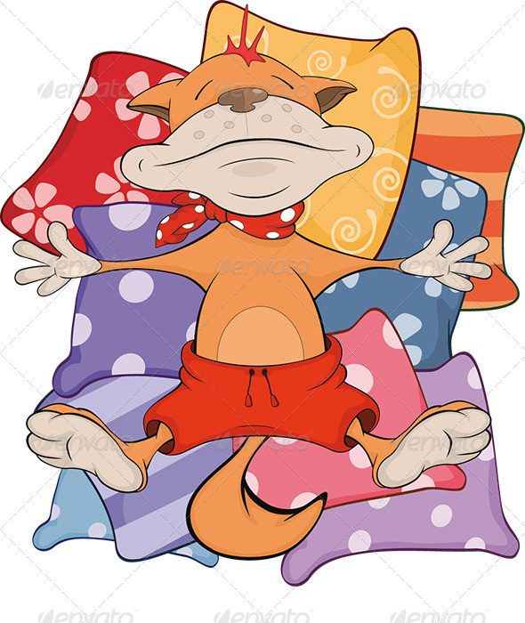 GraphicRiver Cat on Pillows Cartoon 6070729 GraphicRiver Cat on Pillows Cartoon 6070729