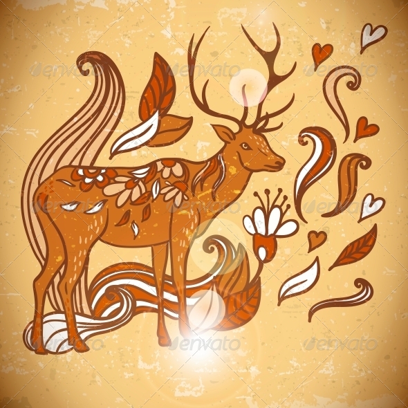 GraphicRiver Animal Background Pattern with Swirls and Deer 6072625 GraphicRiver Animal Background Pattern with Swirls and Deer 6072625
